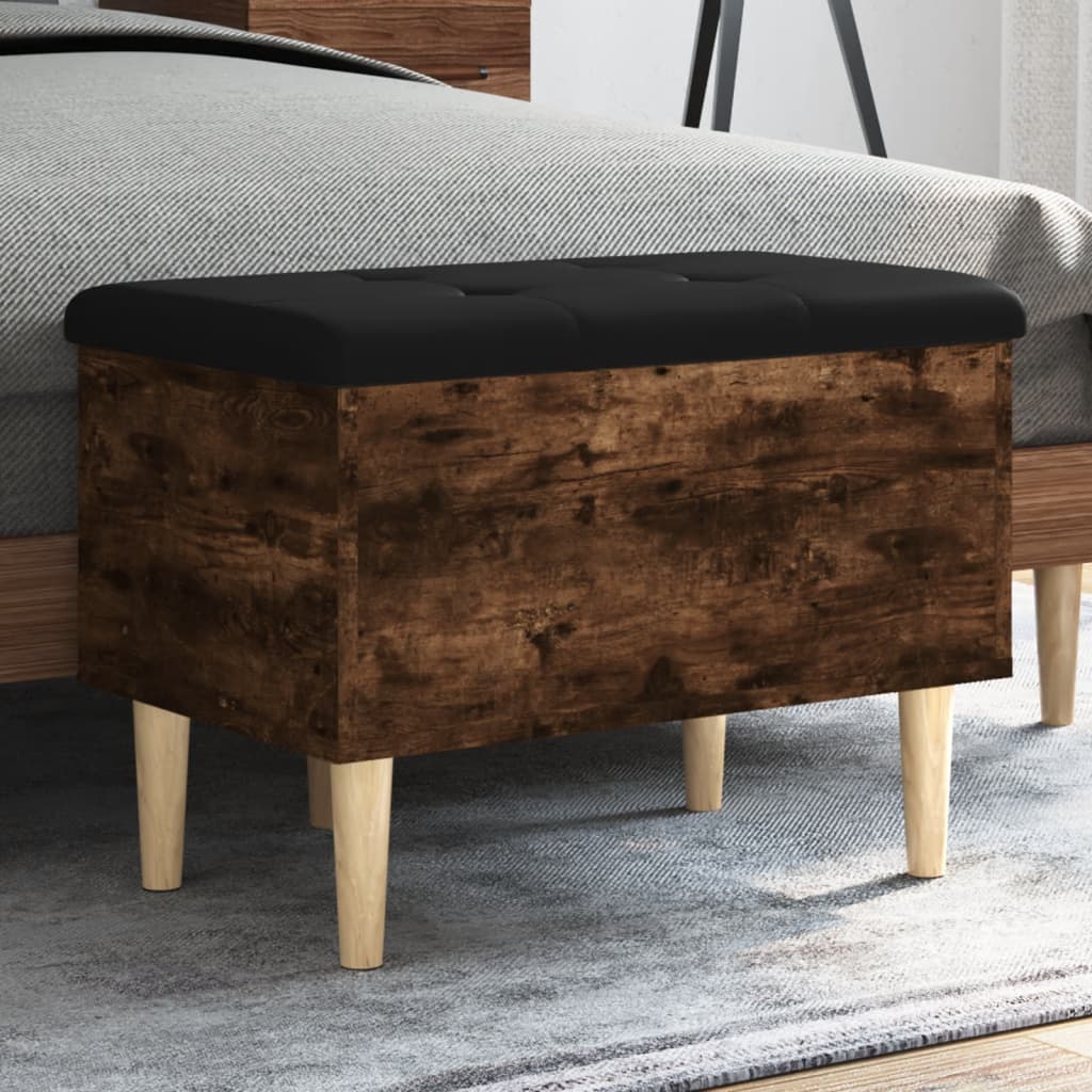 vidaXL Storage Bench Smoked Oak Engineered Wood Perfect for Hallway
