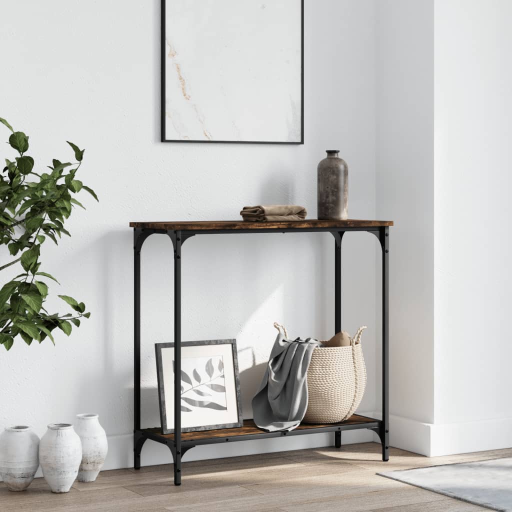vidaXL Console Table Smoked Oak 29.5''x12''x29.5'' Engineered Wood