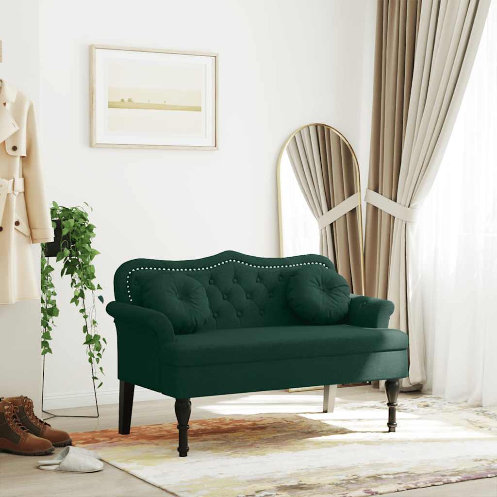 vidaXL Bench with Cushions Dark Green 47.4x25.6x29.5 Velvet