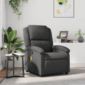 vidaXL Massage Recliner Chair Grey Real Leather