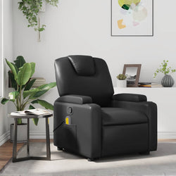 vidaXL Massage Recliner Chair Black Faux Leather