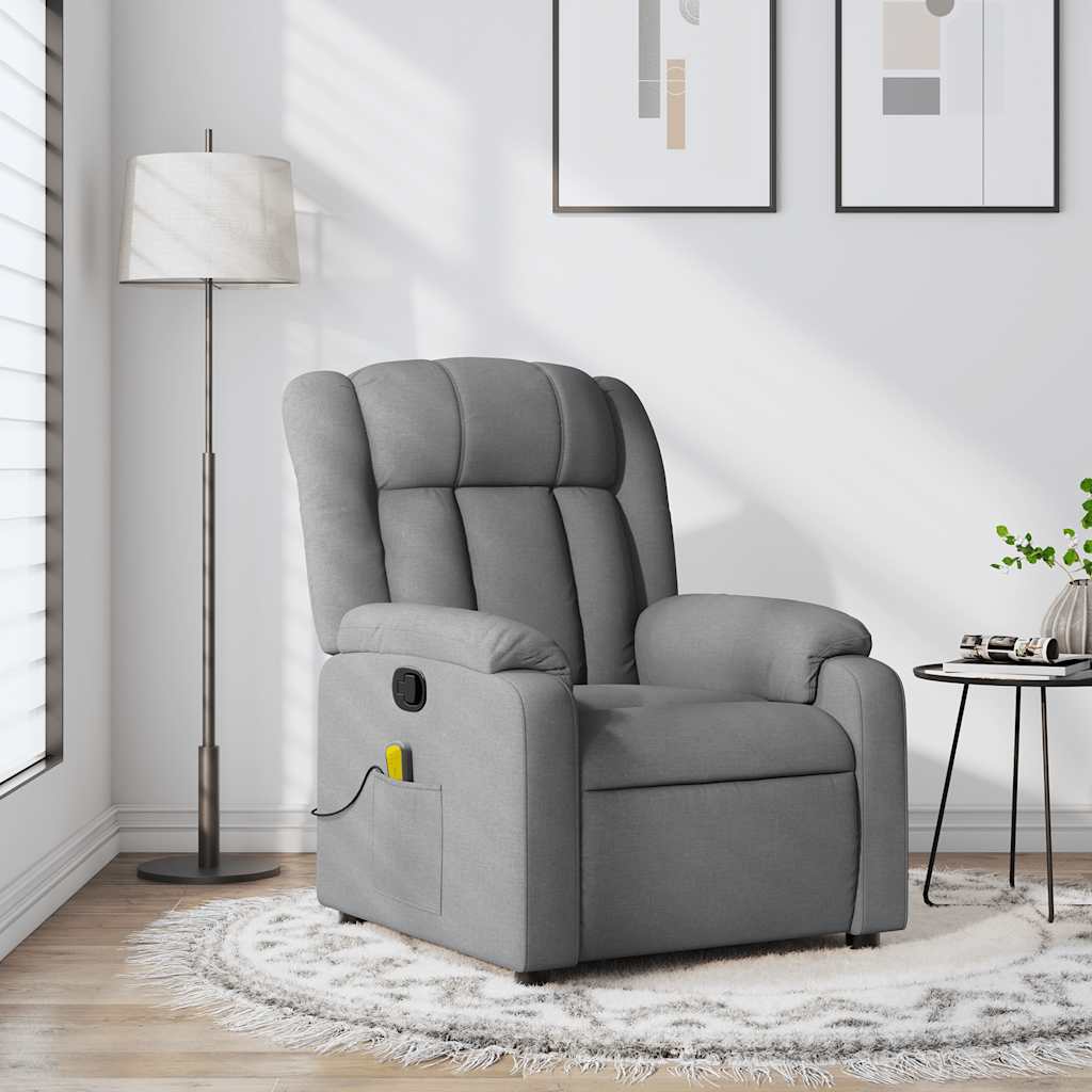Vidaxl Massagesessel Hellgrau Stoff