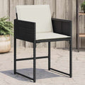 vidaXL Garden Chair Set of 4 Black PE rattan, powdercoated steel Medium