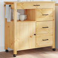 vidaXL Kitchen Trolley MONZA 33.1x15.7x35.4 Solid Wood Pine