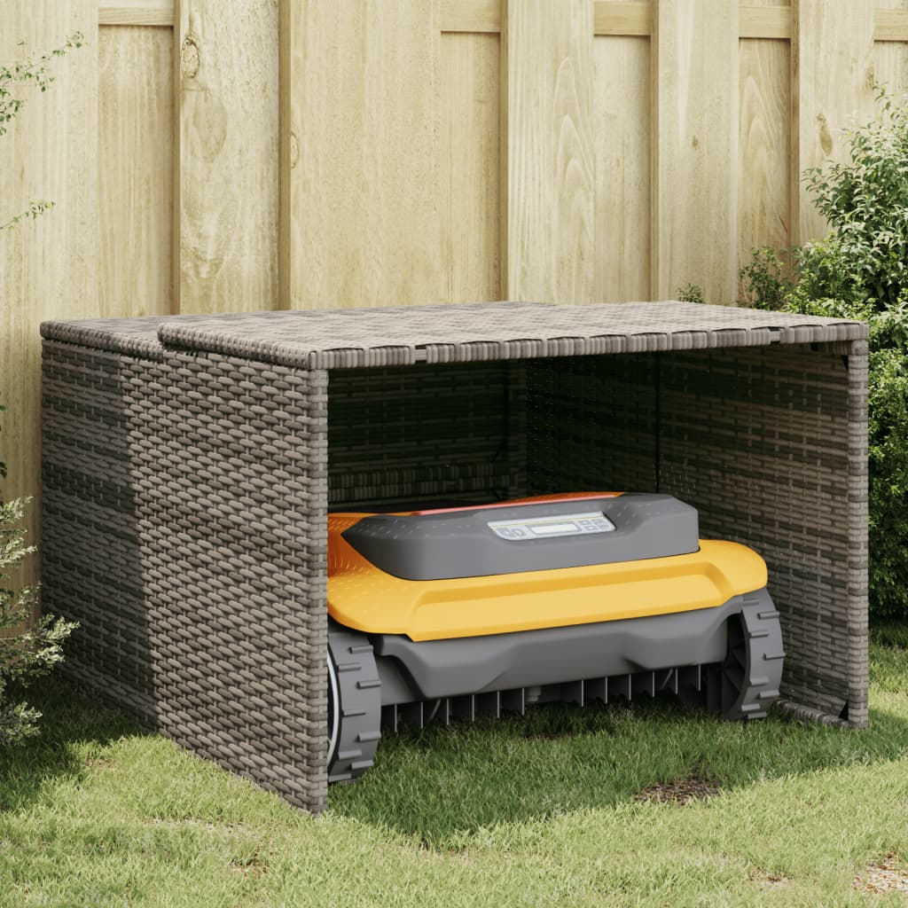 Vidaxl Robot Mower Garage Gray 33.9X35.4X20.5/22.4 Poly Rattan