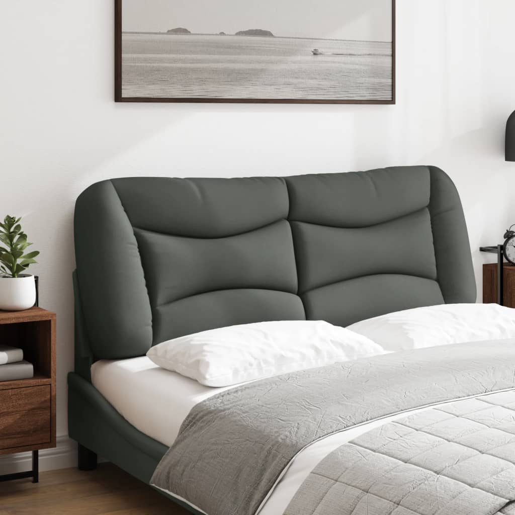 Vidaxl Dark Gray Upholstered Headboard Cushion - Breathable Fabric Pillow With Zipper And Pp Fiber Filling For Bedroom Comfort, 53.9"X5.9"X18.9"