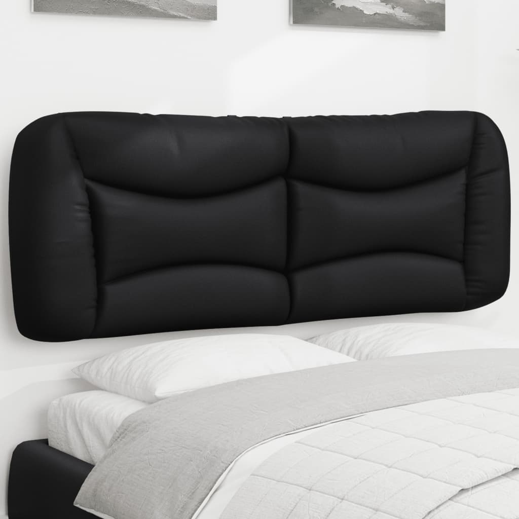 Vidaxl Hanging Headboard Cushion - Black Faux Leather - Upholstered Pillow For Bedroom With Pp Fiber Filling And Easy Installation 53.9"X18.9"