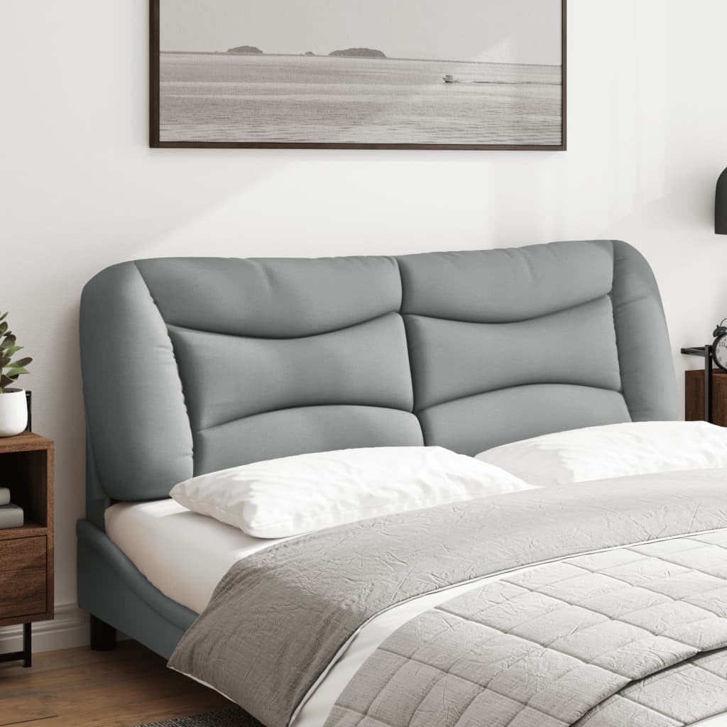 Vidaxl Light Gray Headboard Cushion - 59.8" Fabric Upholstered Pillow, Durable And Breathable With Pp Fiber Filling, Ideal For Bed Reading & Tv Support