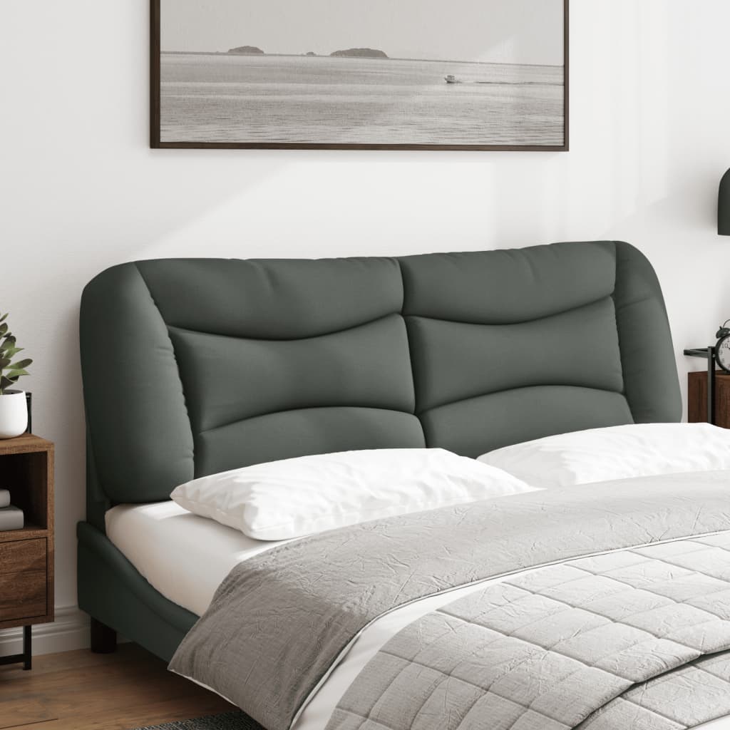 Vidaxl Dark Gray Hanging Headboard Cushion - Upholstered Pillow For Enhanced Bedroom Comfort, Breathable Fabric, Includes Zipper & Hook-And-Loop Fasteners For Easy Install