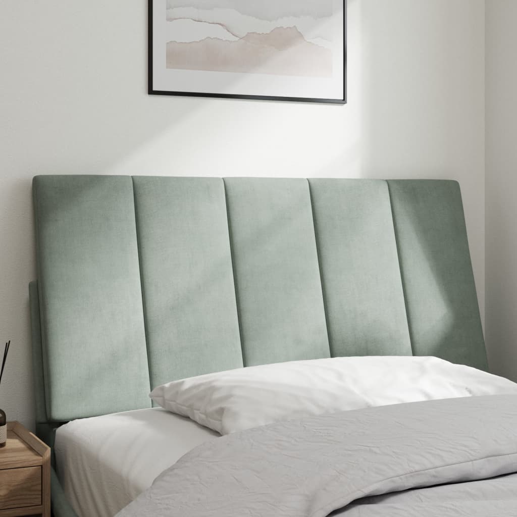 Vidaxl Light Gray Velvet Headboard Cushion 39.4" – Comfortable Upholstered Pillow For Bedroom Decor, Easy Install, Wall-Mountable/Bed Frame Compatible