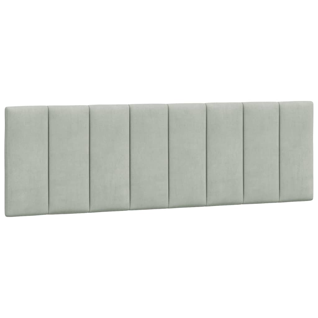 Vidaxl Velvet Headboard Cushion 59.8&quot; Light Gray - Upholstered Pillow For Back Support, Hanging Design, Foam-Filled, Easy Install
