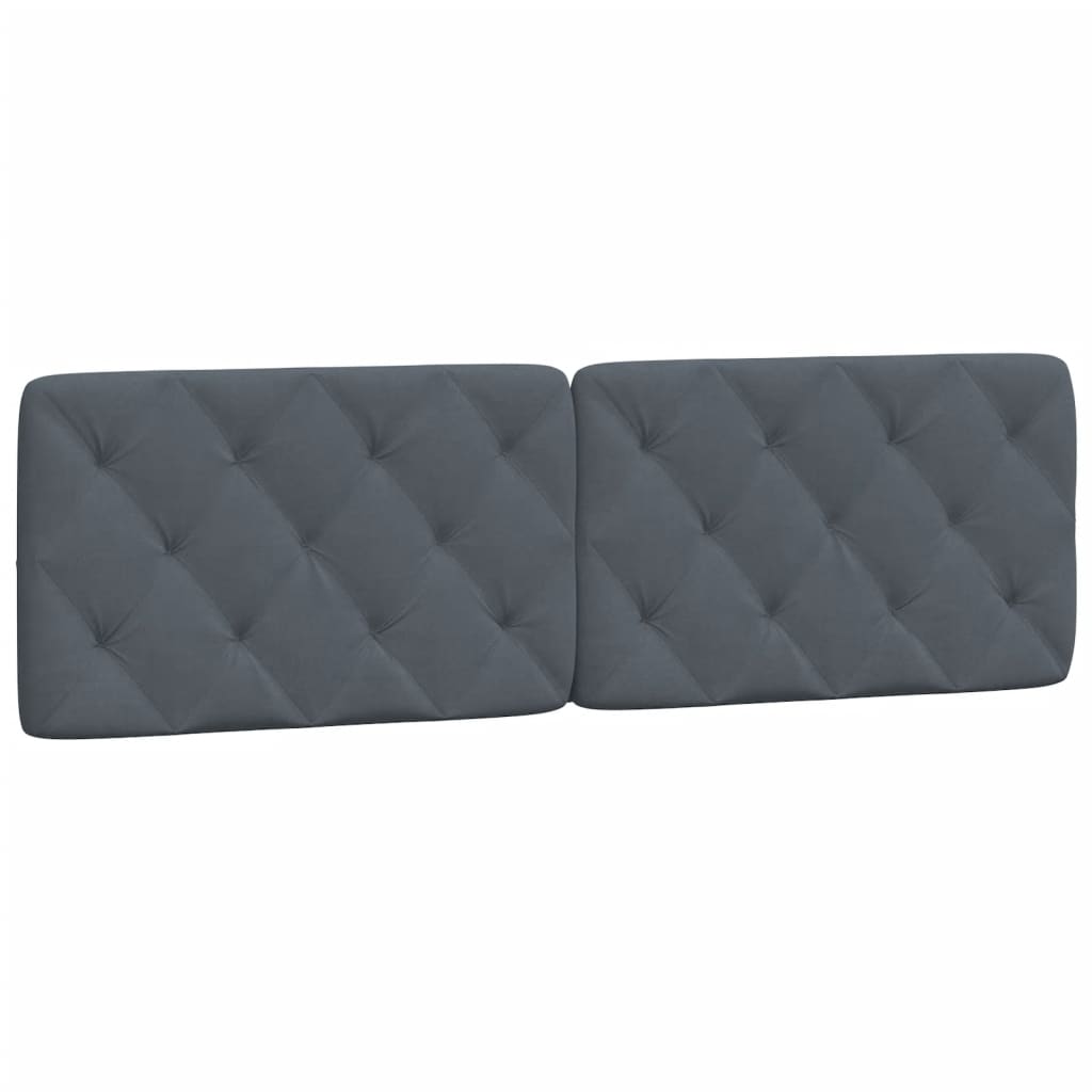 Vidaxl Dark Gray Velvet Headboard Cushion - Upholstered Wall Hanging Pillow With Foam Filling, 61X2.4X18.9 In, Optimal Back Support For Bedroom Comfort