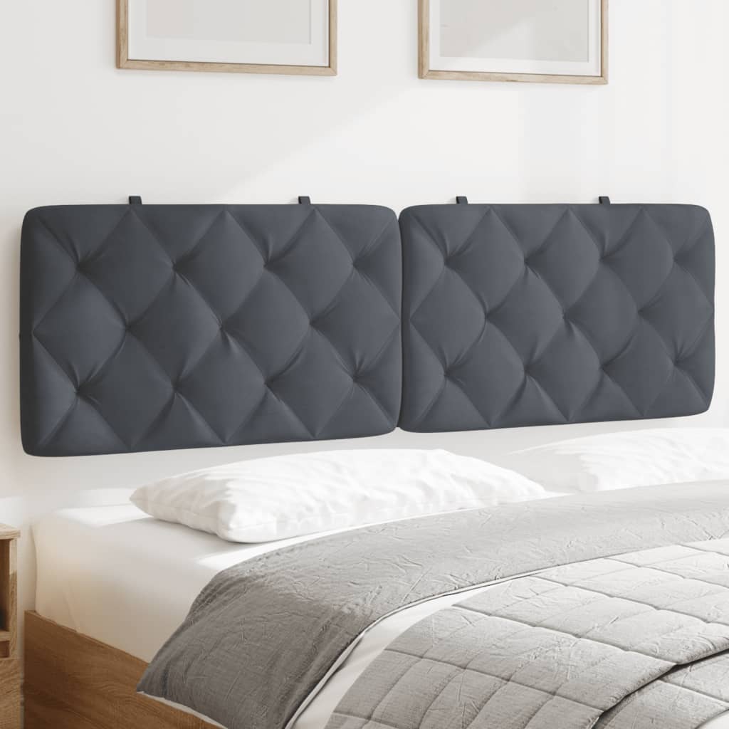 Vidaxl Dark Gray Velvet Headboard Cushion - Upholstered Wall Hanging Pillow With Foam Filling, 61X2.4X18.9 In, Optimal Back Support For Bedroom Comfort