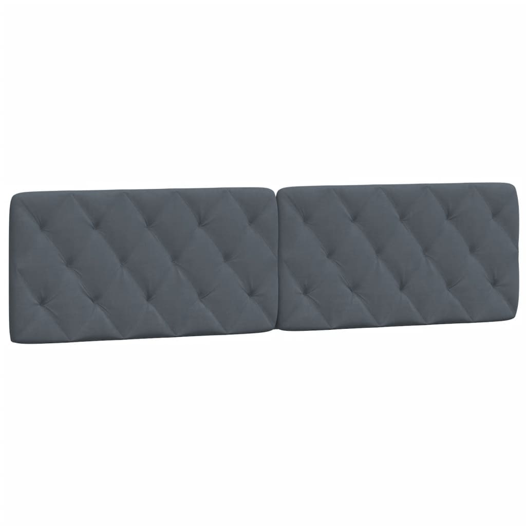 Vidaxl Velvet Headboard Cushion In Dark Gray - Upholstered Pillow, Hanging Design, Foam Filled For Bedroom Comfort, 76"