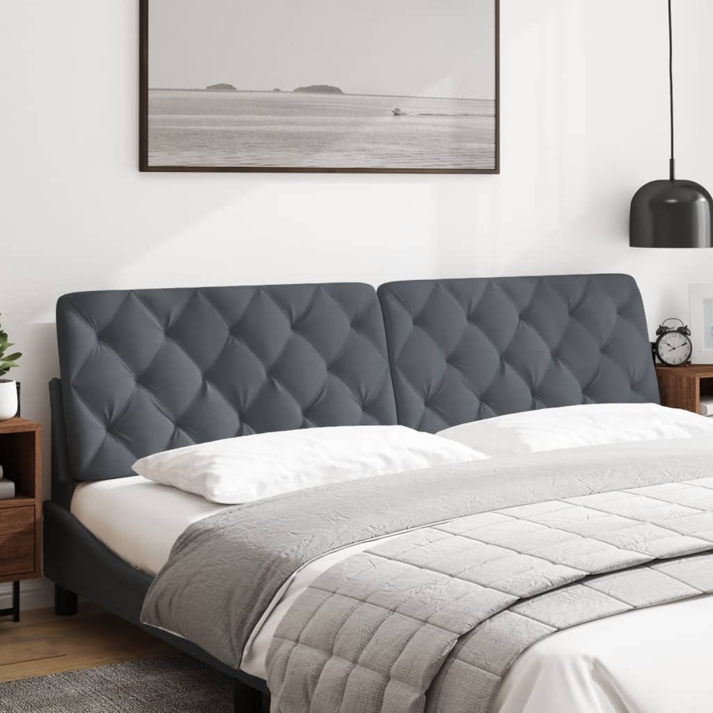 Vidaxl Velvet Headboard Cushion In Dark Gray - Upholstered Pillow, Hanging Design, Foam Filled For Bedroom Comfort, 76"