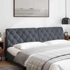 Vidaxl Velvet Headboard Cushion In Dark Gray - Upholstered Pillow, Hanging Design, Foam Filled For Bedroom Comfort, 76"