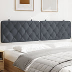 Vidaxl Velvet Headboard Cushion In Dark Gray - Upholstered Pillow, Hanging Design, Foam Filled For Bedroom Comfort, 76"