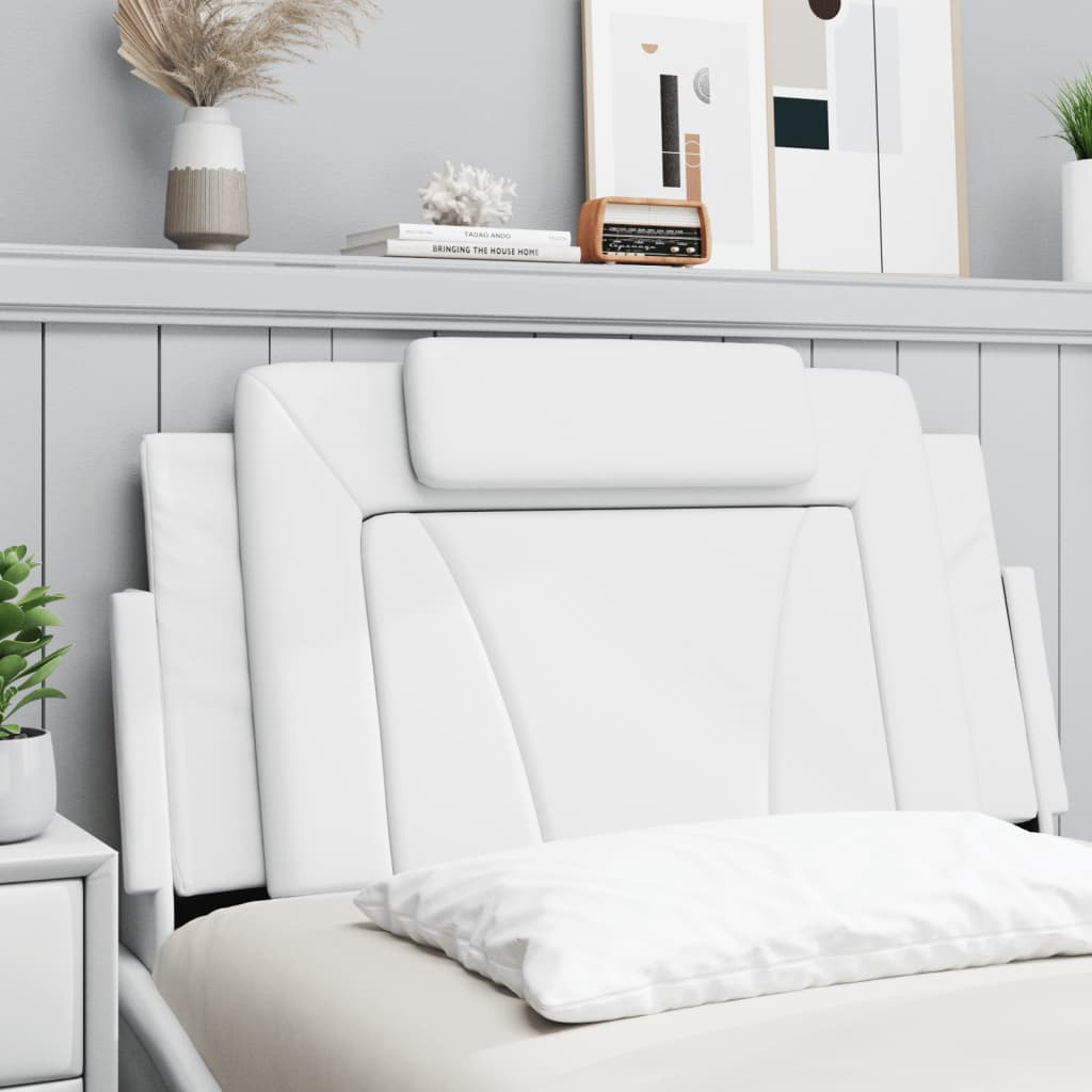 Vidaxl White Faux Leather Headboard Cushion 39.4"- Upholstered Hanging Pillow With Easy Zip Installation For Wall & Bed Support