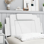 Vidaxl White Faux Leather Headboard Cushion 39.4"- Upholstered Hanging Pillow With Easy Zip Installation For Wall & Bed Support