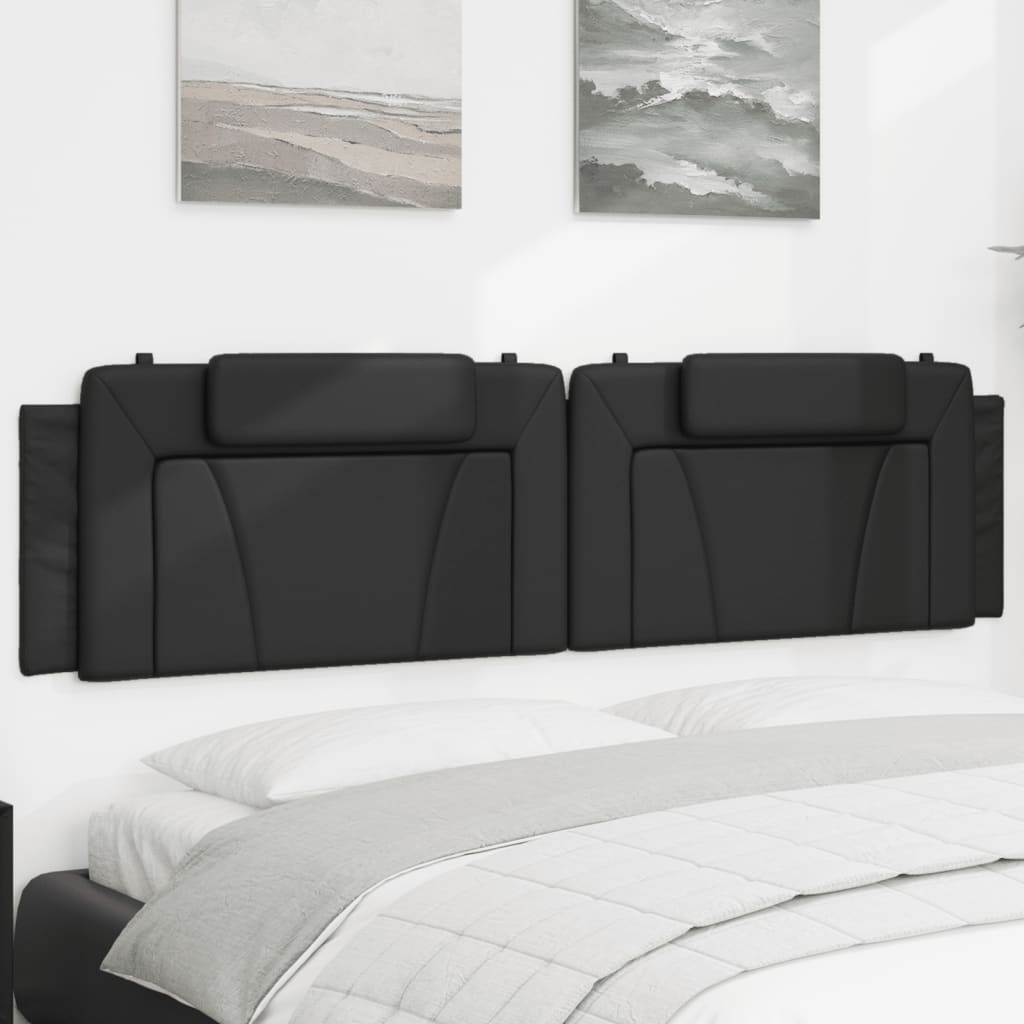 Vidaxl 76&quot; Black Faux Leather Headboard Cushion - Upholstered Wall Hanging Pillow For Comfortable Bedroom Support