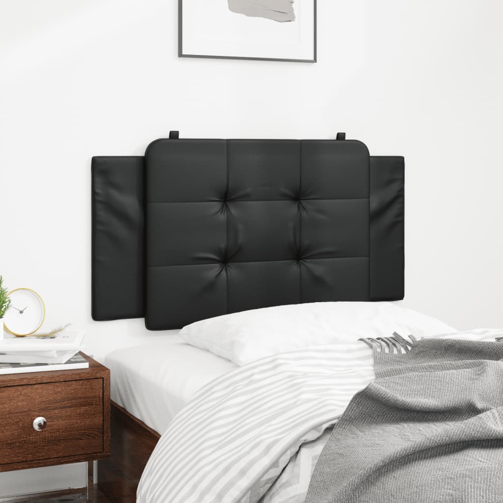 Vidaxl Headboard Cushion - Black Faux Leather, Foam-Filled Supportive Upholstered Pillow For Bedroom