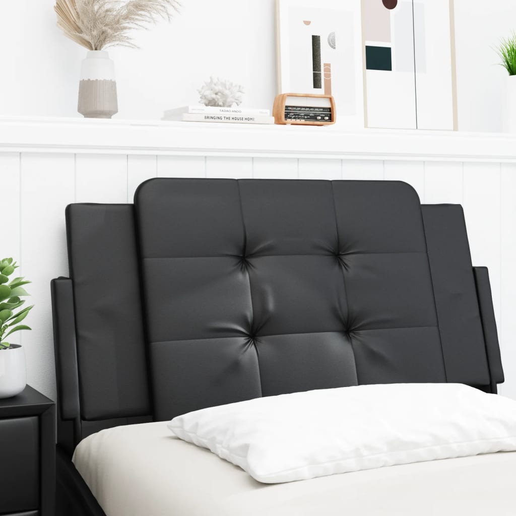 Vidaxl Headboard Cushion - Black Faux Leather, Foam-Filled Supportive Upholstered Pillow For Bedroom