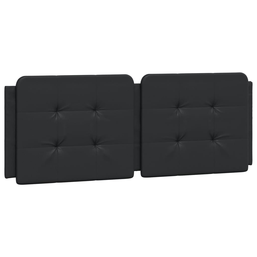 Vidaxl Black Faux Leather Headboard Cushion - Upholstered Hanging Pillow For Bedroom Comfort, Easy Installation, Stylish Support