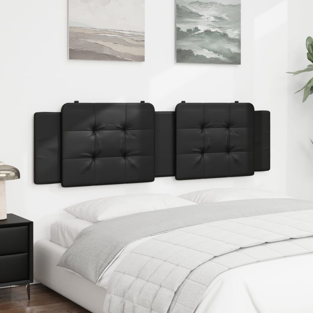 Vidaxl Black 72&quot; Faux Leather Headboard Cushion - Upholstered Hanging Pillow For Bedroom Comfort