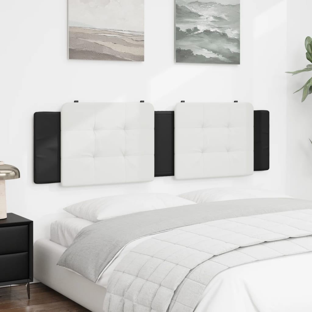 Vidaxl Headboard Cushion Pillow - Upholstered, Faux Leather, 72" White/Black, Foam-Filled, Easy Clean, Modern Design For Bedroom