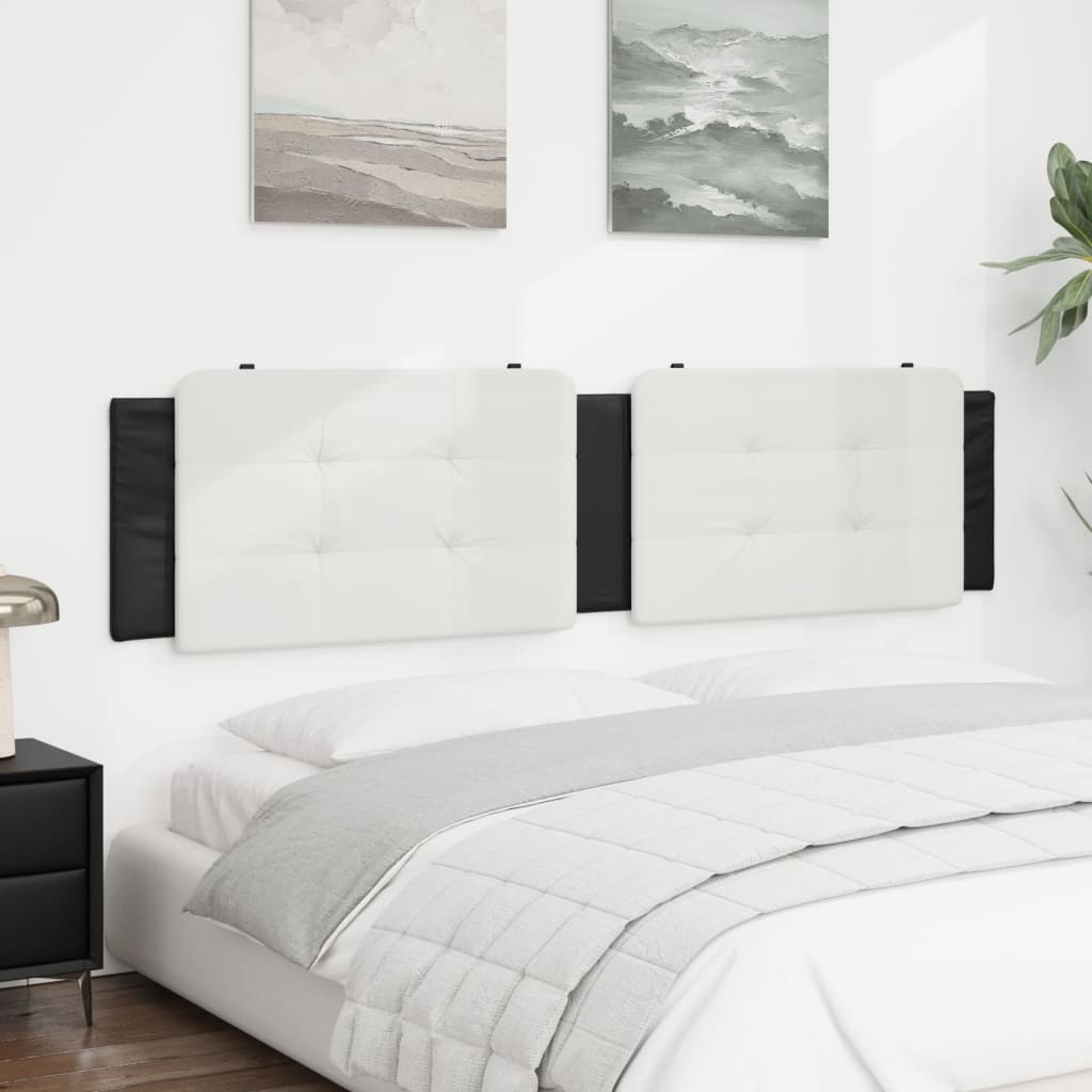 Vidaxl White And Black Faux Leather Headboard Cushion-Pillow For 76&quot; Beds - Easy Clean, Wall-Mountable, Classic Design, Foam-Filled Comfort