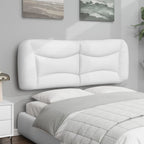 Vidaxl White Faux Leather Hanging Headboard Cushion - Upholstered Pillow 53.9", Easy Install, Comfortable Reading Support