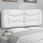 Vidaxl White Faux Leather Hanging Headboard Cushion - Upholstered Pillow 53.9", Easy Install, Comfortable Reading Support