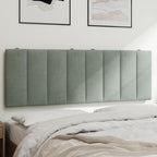 Vidaxl Light Gray Velvet Headboard Cushion 53.9 Inch - Foam-Filled Upholstered Pillow For Bed Support, Easy Wall Hanging Design