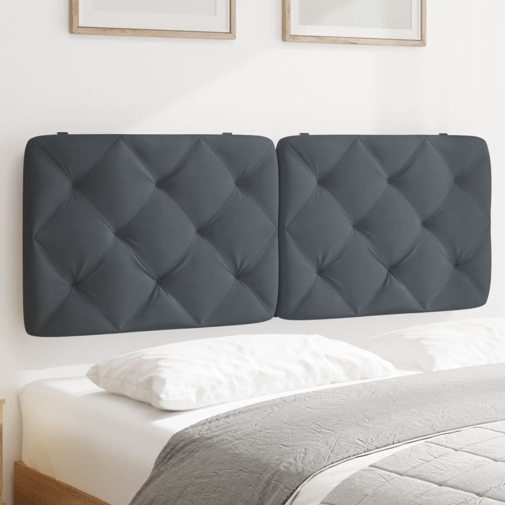 Vidaxl Hanging Upholstered Headboard Cushion In Dark Gray Velvet - 53.9&quot; Wall-Mounted Pillow With Foam Filling For Bed Comfort And Design