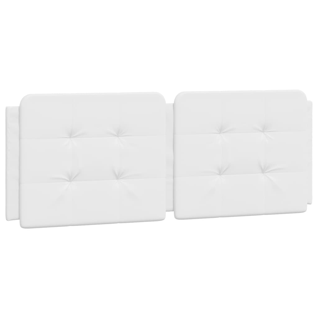 Vidaxl Headboard Cushion In White Faux Leather - 53.9&quot; Hanging Upholstered Pillow For Wall Or Bed Frame, Foam Filled With Classic Design