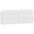 Vidaxl Headboard Cushion In White Faux Leather - 53.9" Hanging Upholstered Pillow For Wall Or Bed Frame, Foam Filled With Classic Design