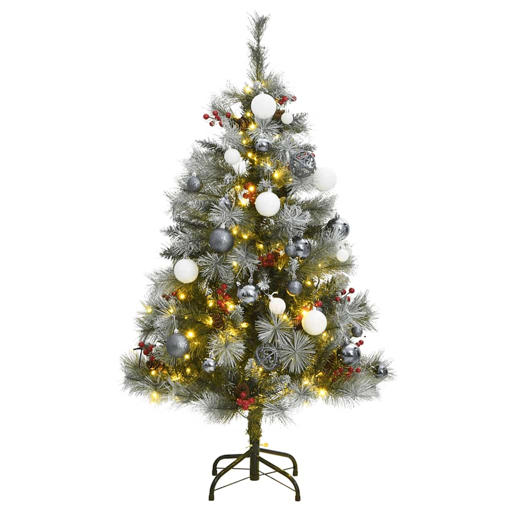 Vidaxl Artificial Hinged Christmas Tree With 150 Leds & Ball Set 150 Cm