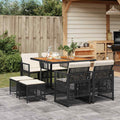 vidaXL Garden Dining Set Black PE Rattan Standard Collapsible