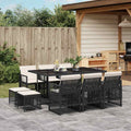 vidaXL Garden Dining Set Black and Cream White