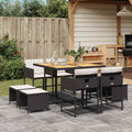 vidaXL Garden Dining Set Black, Brown, Cream White