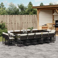 vidaXL Garden Dining Set Black PE rattan Large Foldable