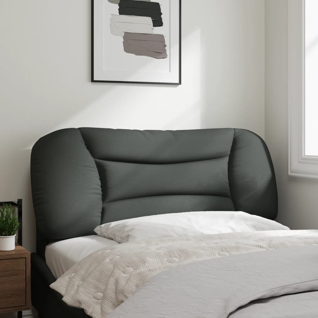 Vidaxl Hanging Upholstered Pillow Back Headboard Cushion - Dark Gray, Breathable Fabric, Supportive Pp Fiber, Wall Mountable