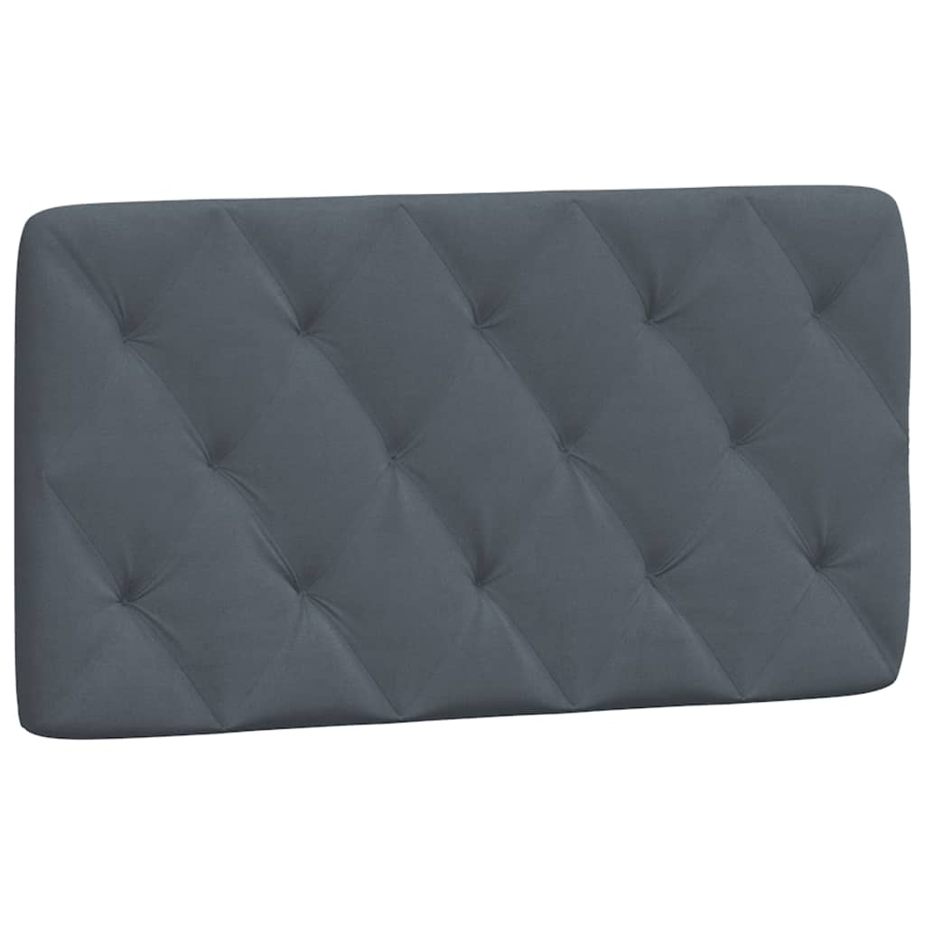 Vidaxl Velvet Headboard Cushion-Dark Gray, Decorative Pillow Back, Hanging Design, Diamond Detail, Bedroom Comfort-40.2"X18.9"