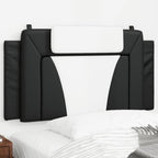 Vidaxl Headboard Cushion-Black/White Faux Leather Upholstered Pillow Back, Bed Mounted/Headboard Cushion, Stain Resistant With Foam Filling, 39.4"X19.3"