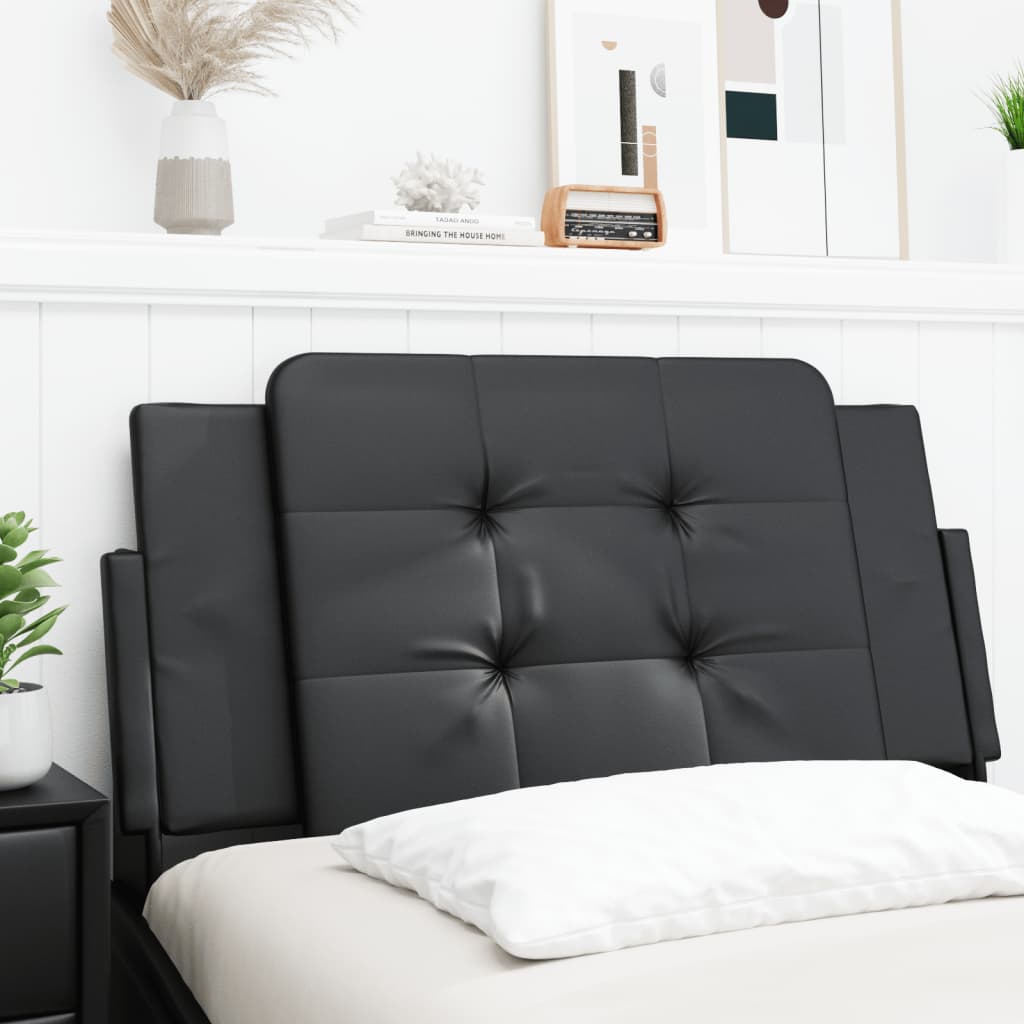 Vidaxl Black Faux Leather Headboard Cushion - Foam-Stuffed Decorative Pillow Back For Bedroom Comfort - Wall Mount/Bed Frame Compatible, Easy Clean, Luxurious Look