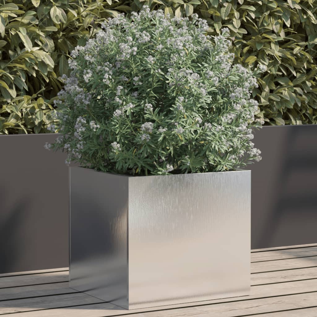 vidaXL Planter Silver 12.6x11.8x11.4 Stainless Steel