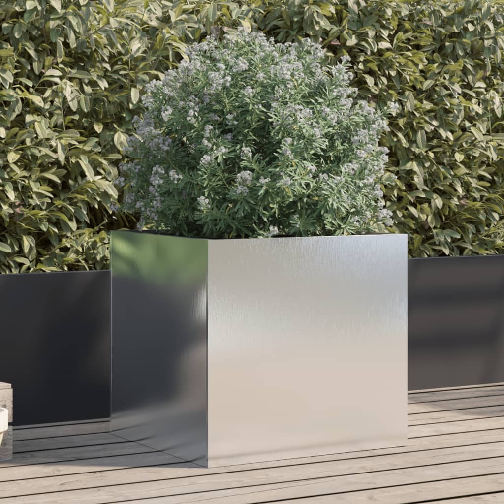 vidaXL Planter Silver 19.3x18.5x18.1 Stainless Steel