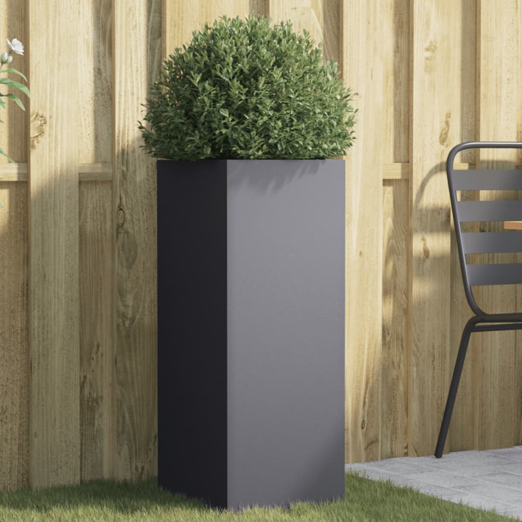vidaXL Planter Anthracite 12.6x11.4x29.5 Cold-rolled Steel