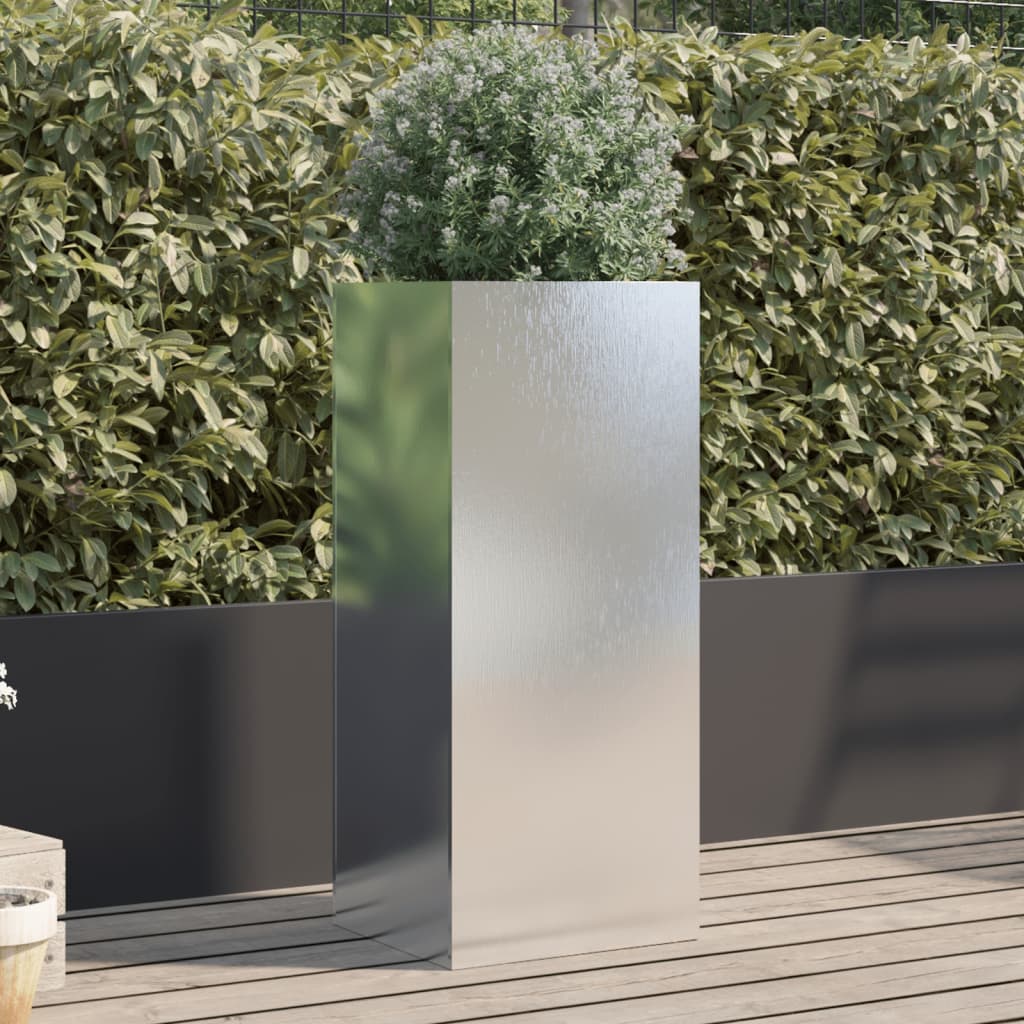 vidaXL Planter Silver 12.6x11.4x29.5 Stainless Steel