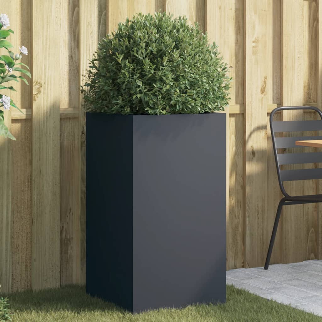 vidaXL Planter Anthracite 16.5x15x29.5 Cold-rolled Steel